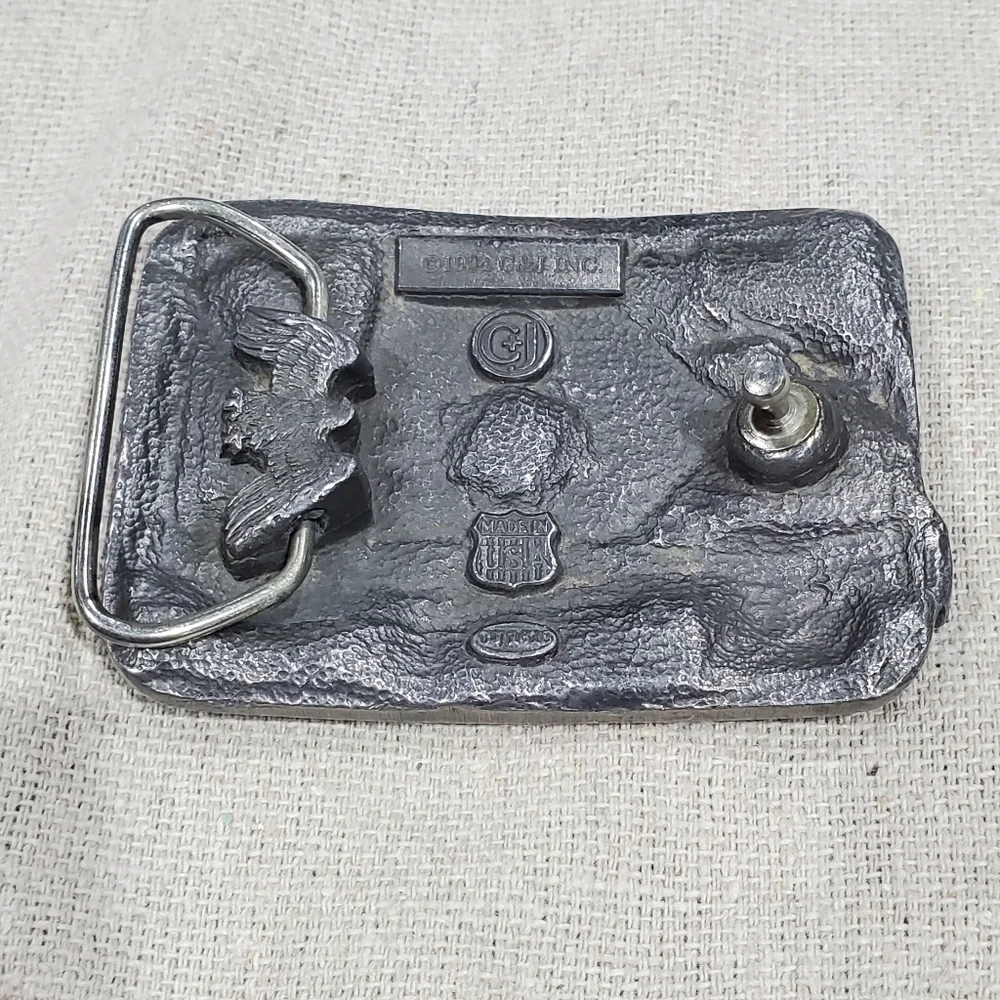 VINTAGE CARPENTER BELT BUCKLE SILVER METAL C&J INC 1994